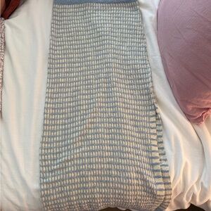 Mahina Blue and Cream Maxi Skirt